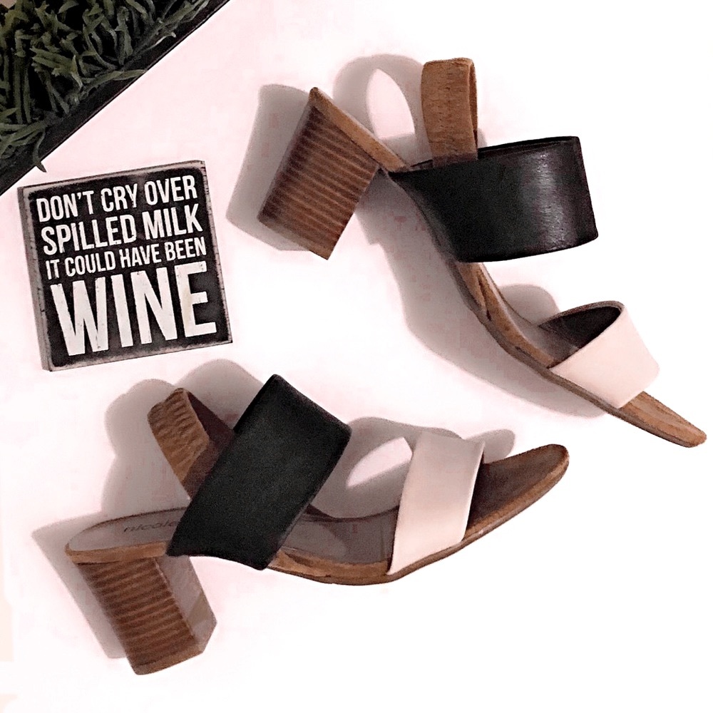 Nicole platform sandals with brown black off white